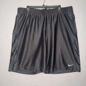 Vintage Nike Basketball Shorts Mens 2XL Black Dazzle Shiny Drawstring Y2K Logo